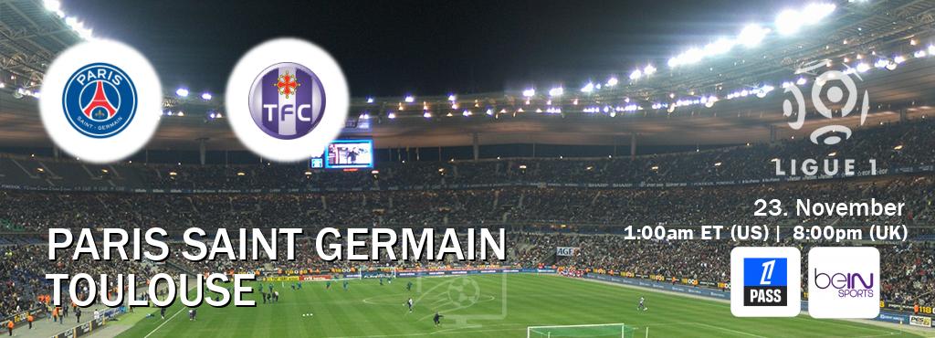 You can watch game live between Paris Saint Germain and Toulouse on Ligue 1 Pass(UK) and beIN SPORTS USA(US).