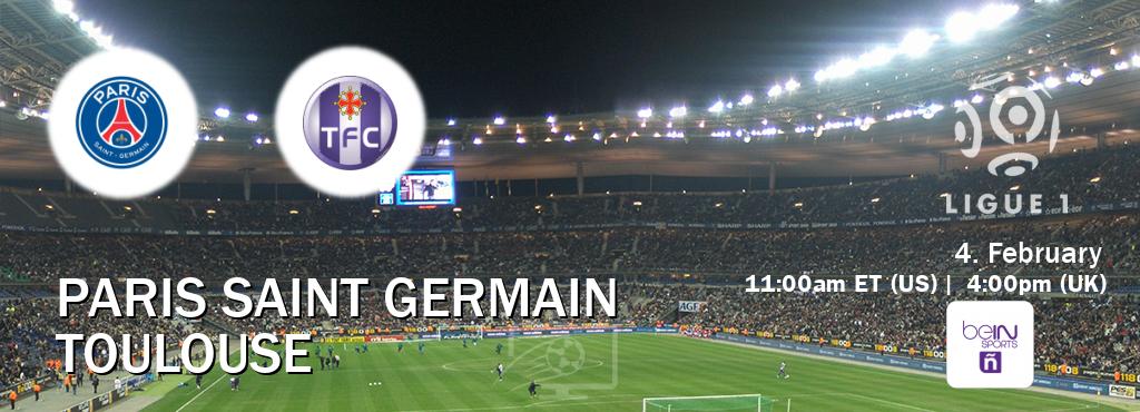 You can watch game live between Paris Saint Germain and Toulouse on beIN SPORTS Ñ.
