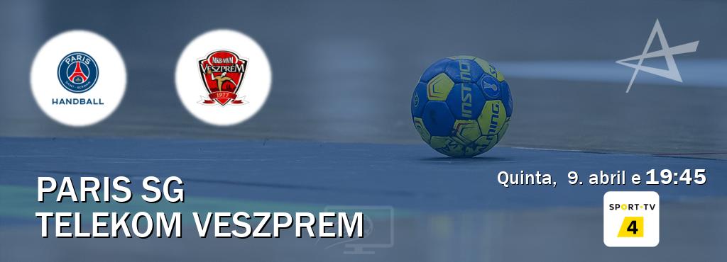 Jogo entre Paris SG e Telekom Veszprem tem emissão Sport TV 4 (quinta, 9. abril e 19:45). Jogo entre Paris SG e Telekom Veszprem tem emissão Sport TV 4 (quinta, 9. abril e 19:45).