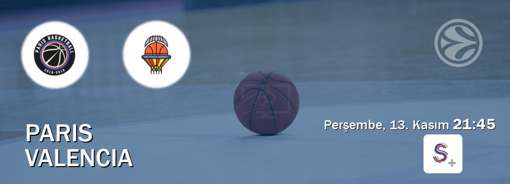 Karşılaşma Paris - Valencia S Sport +'den canlı yayınlanacak (Perşembe, 13. Kasım  21:45).