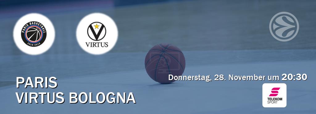 Das Spiel zwischen Paris und Virtus Bologna wird am Donnerstag, 28. November um  20:30, live vom Magenta Sport übertragen.