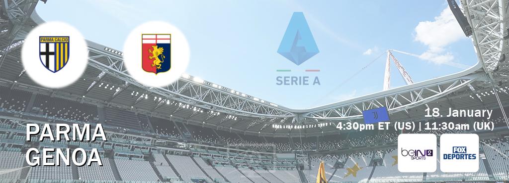 You can watch game live between Parma and Genoa on beIN SPORTS 2(AU) and Fox Deportes(US).