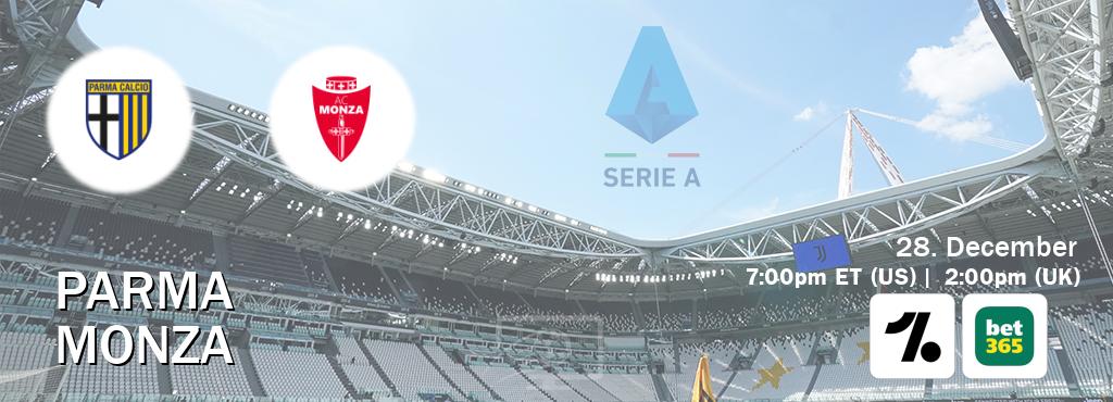 You can watch game live between Parma and Monza on OneFootball and bet365(UK).