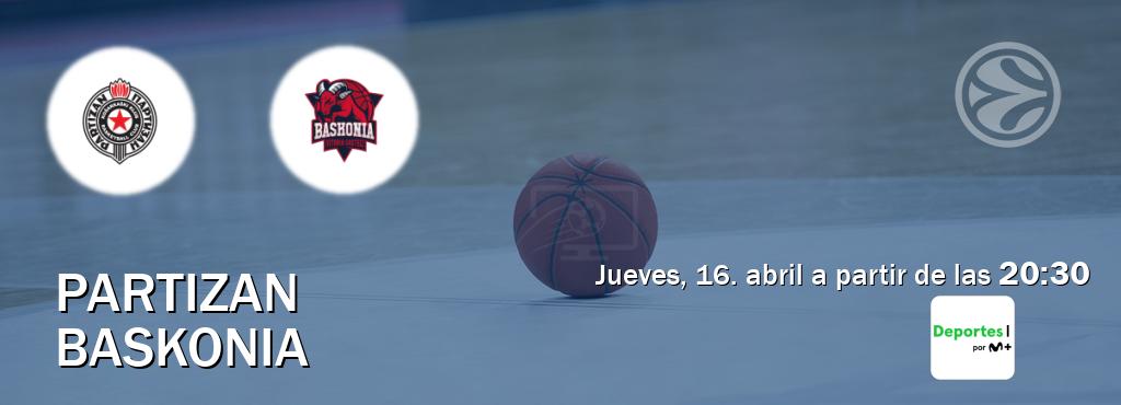 El partido entre Partizan y Baskonia será retransmitido por Movistar Deportes (jueves, 16. abril a partir de las  20:30).