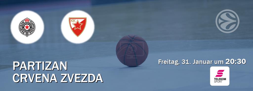 Das Spiel zwischen Partizan und Crvena zvezda wird am Freitag, 31. Januar um  20:30, live vom Magenta Sport übertragen.