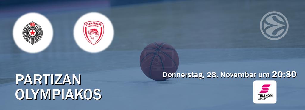 Das Spiel zwischen Partizan und Olympiakos wird am Donnerstag, 28. November um  20:30, live vom Magenta Sport übertragen.