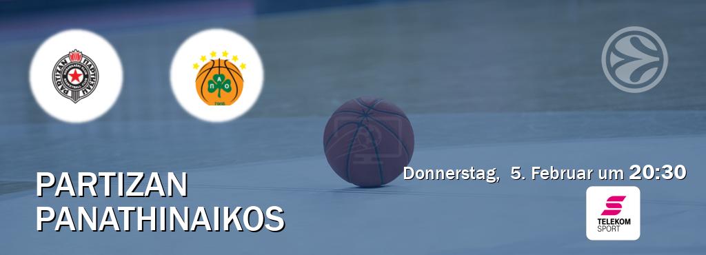 Das Spiel zwischen Partizan und Panathinaikos wird am Donnerstag,  5. Februar um  20:30, live vom Magenta Sport übertragen.