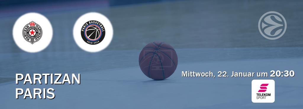 Das Spiel zwischen Partizan und Paris wird am Mittwoch, 22. Januar um  20:30, live vom Magenta Sport übertragen.