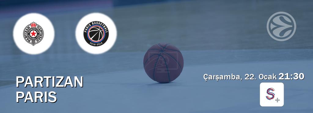 Karşılaşma Partizan - Paris S Sport +'den canlı yayınlanacak (Çarşamba, 22. Ocak  21:30).