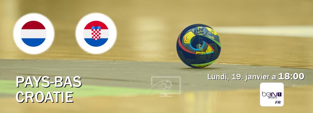 Match entre Pays-Bas et Croatie en direct à la beIN Sports 1 (lundi, 19. janvier a  18:00).