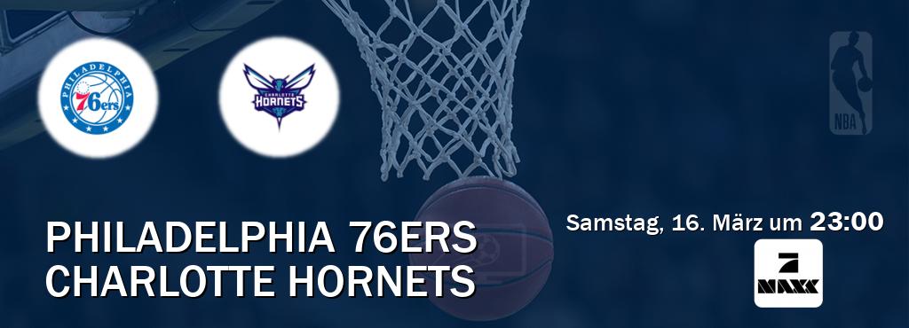 Das Spiel zwischen Philadelphia 76ers und Charlotte Hornets wird am Samstag, 16. März um  23:00, live vom ProSieben MAXX übertragen.