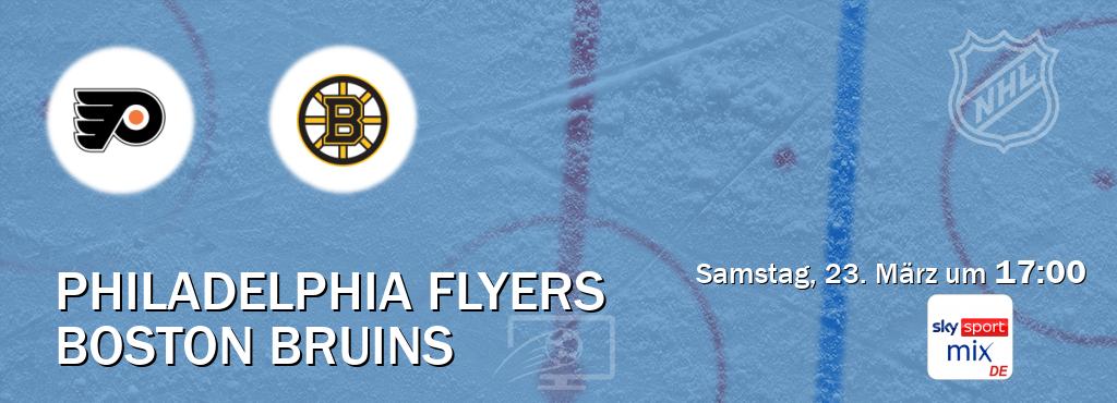 Das Spiel zwischen Philadelphia Flyers und Boston Bruins wird am Samstag, 23. März um  17:00, live vom Sky Sport Mix übertragen.