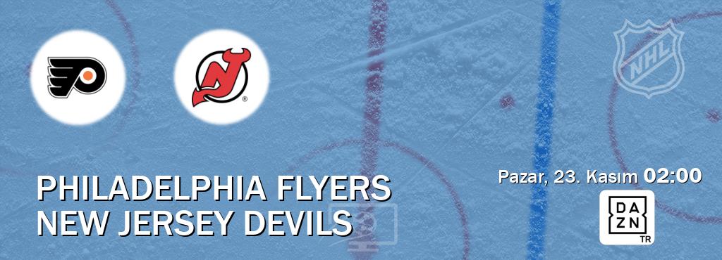 Karşılaşma Philadelphia Flyers - New Jersey Devils DAZN'den canlı yayınlanacak (Pazar, 23. Kasım 02:00). Karşılaşma Philadelphia Flyers - New Jersey Devils DAZN'den canlı yayınlanacak (Pazar, 23. Kasım 02:00).