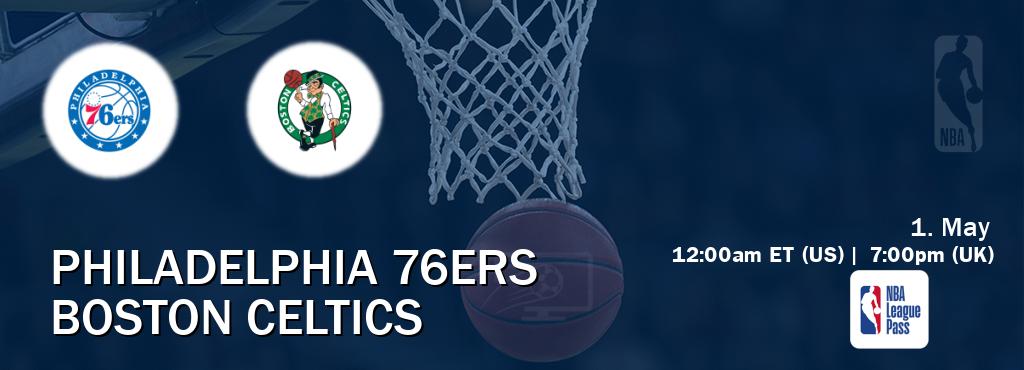 You can watch game live between Philadelphia 76ers and Boston Celtics on NBA League Pass.