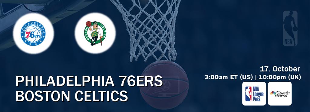 You can watch game live between Philadelphia 76ers and Boston Celtics on NBA League Pass and NBCS Boston(US). You can watch game live between Philadelphia 76ers and Boston Celtics on NBA League Pass and NBCS Boston(US).
