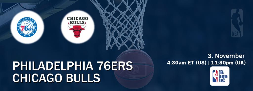 You can watch game live between Philadelphia 76ers and Chicago Bulls on NBA League Pass. You can watch game live between Philadelphia 76ers and Chicago Bulls on NBA League Pass.