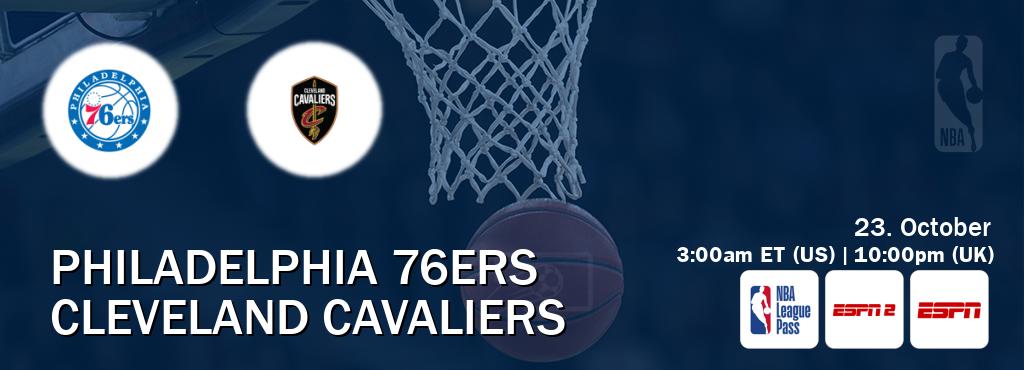 You can watch game live between Philadelphia 76ers and Cleveland Cavaliers on NBA League Pass, ESPN2(AU), ESPN(US).
