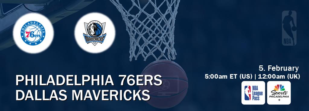 You can watch game live between Philadelphia 76ers and Dallas Mavericks on NBA League Pass and NBCS Philadelphia+(US).