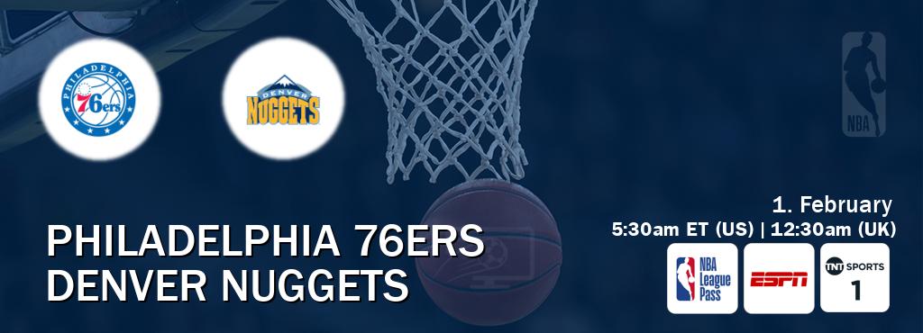 You can watch game live between Philadelphia 76ers and Denver Nuggets on NBA League Pass, ESPN(AU), TNT Sports 1(UK).