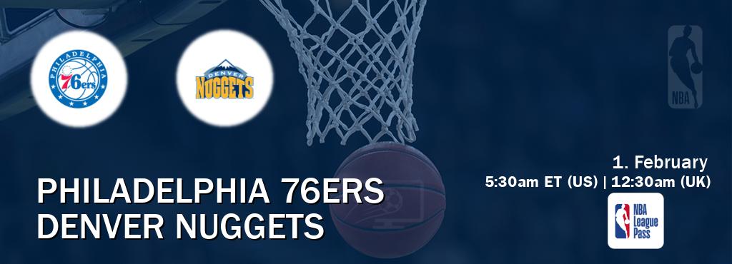 You can watch game live between Philadelphia 76ers and Denver Nuggets on NBA League Pass.