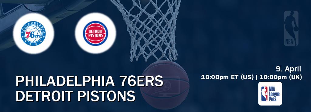 You can watch game live between Philadelphia 76ers and Detroit Pistons on NBA League Pass.