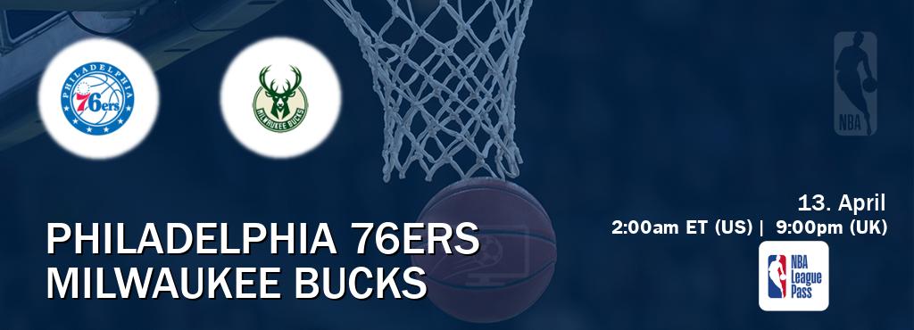 You can watch game live between Philadelphia 76ers and Milwaukee Bucks on NBA League Pass.