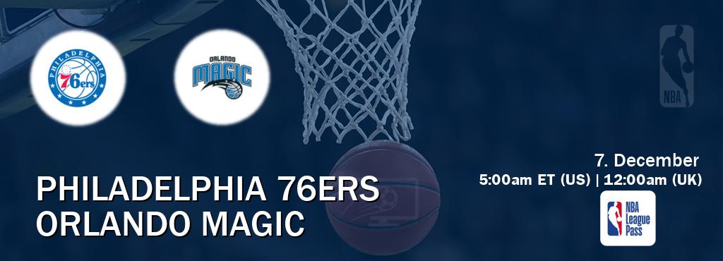 You can watch game live between Philadelphia 76ers and Orlando Magic on NBA League Pass.