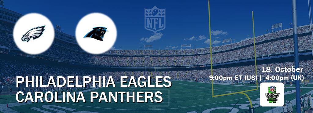 You can watch game live between Philadelphia Eagles and Carolina Panthers on NFL Sunday Ticket(US).