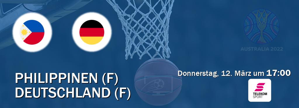 Das Spiel zwischen Philippinen (F) und Deutschland (F) wird am Donnerstag, 12. März um  17:00, live vom Magenta Sport übertragen.