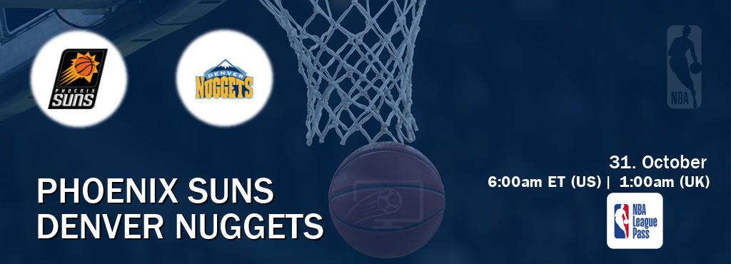 You can watch game live between Phoenix Suns and Denver Nuggets on NBA League Pass. You can watch game live between Phoenix Suns and Denver Nuggets on NBA League Pass.