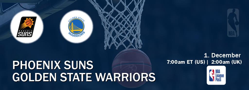 You can watch game live between Phoenix Suns and Golden State Warriors on NBA League Pass.