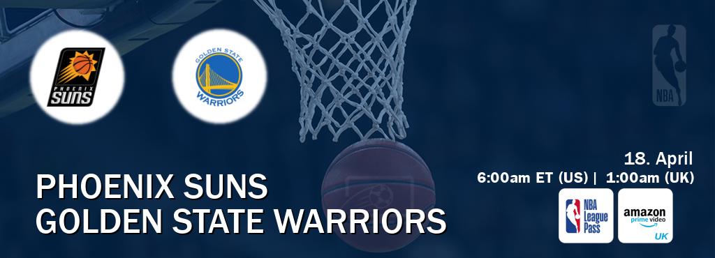 You can watch game live between Phoenix Suns and Golden State Warriors on NBA League Pass and Amazon Prime Video UK(UK).