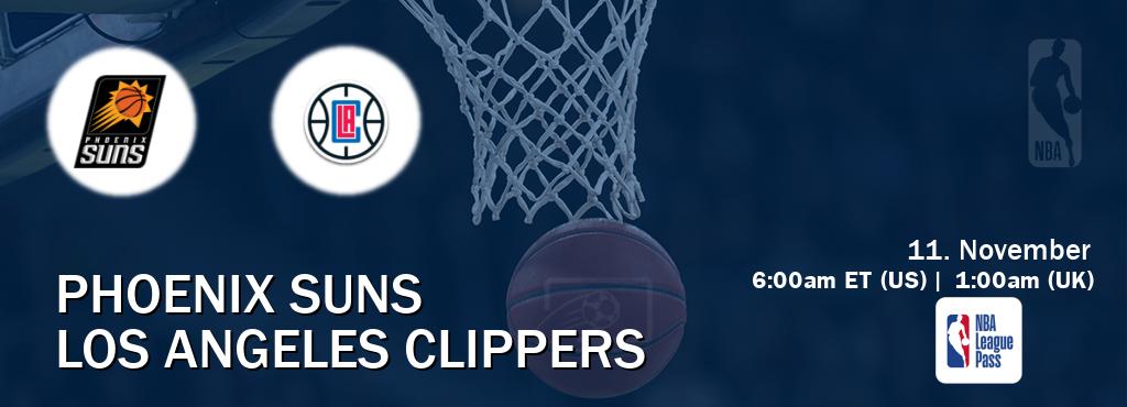 You can watch game live between Phoenix Suns and Los Angeles Clippers on NBA League Pass.