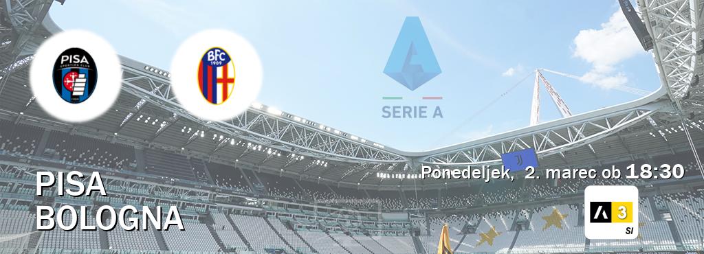 Prenos tekme med Pisa in Bologna v živo na Arena Sport 3 (ponedeljek,  2. marec ob  18:30 uri).