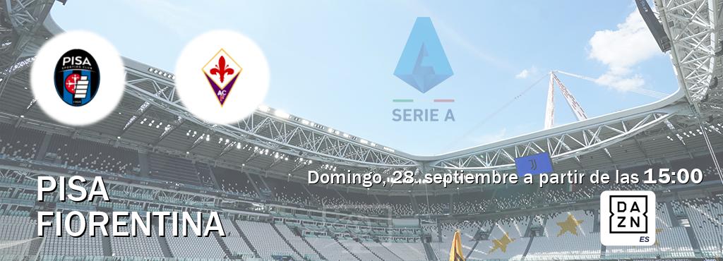 El partido entre Pisa y Fiorentina será retransmitido por DAZN España (domingo, 28. septiembre a partir de las 15:00). El partido entre Pisa y Fiorentina será retransmitido por DAZN España (domingo, 28. septiembre a partir de las 15:00).