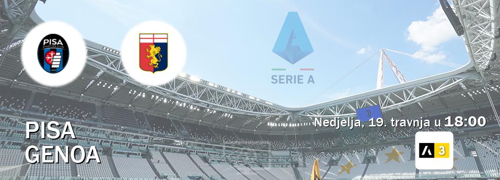 Izravni prijenos utakmice Pisa i Genoa pratite uživo na Arena Sport 3 (nedjelja, 19. travnja u  18:00).