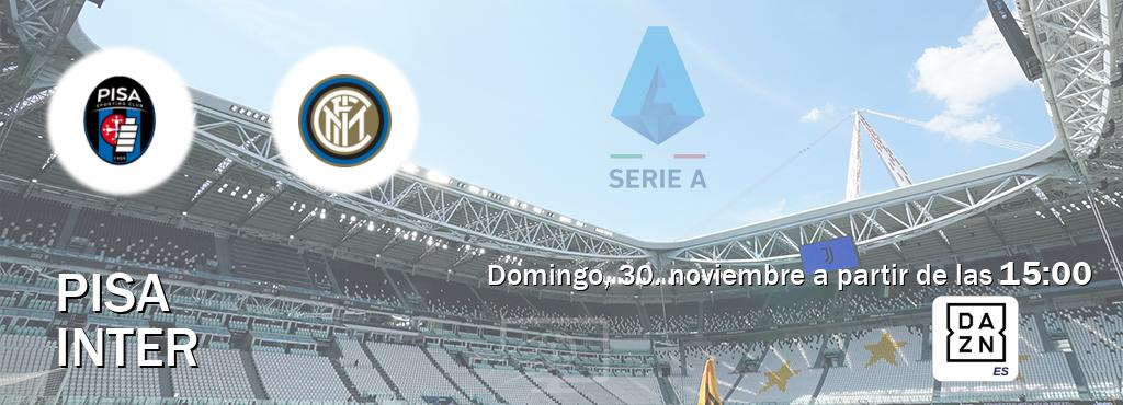 El partido entre Pisa y Inter será retransmitido por DAZN España (domingo, 30. noviembre a partir de las 15:00). El partido entre Pisa y Inter será retransmitido por DAZN España (domingo, 30. noviembre a partir de las 15:00).