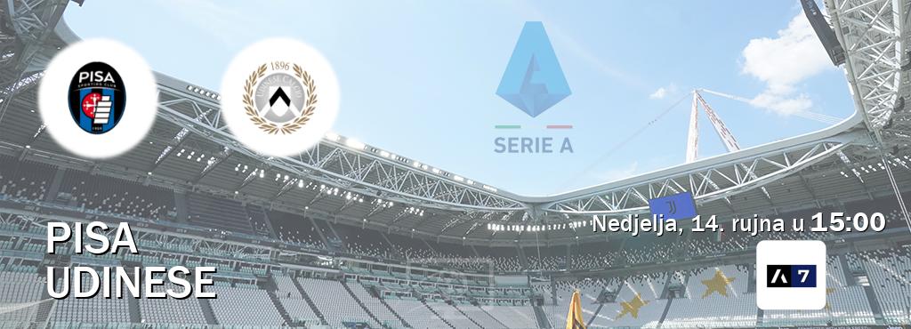 Izravni prijenos utakmice Pisa i Udinese pratite uživo na Arena Sport 7 (nedjelja, 14. rujna u 15:00). Izravni prijenos utakmice Pisa i Udinese pratite uživo na Arena Sport 7 (nedjelja, 14. rujna u 15:00).