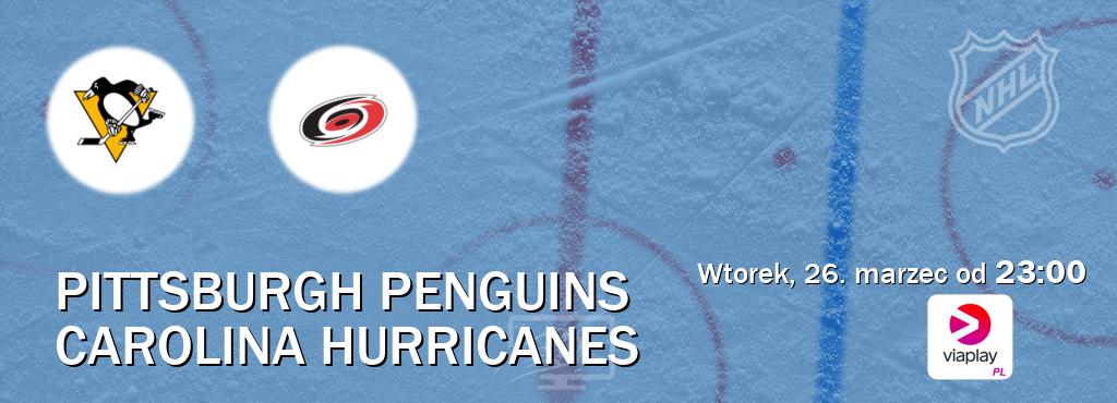 Gra między Pittsburgh Penguins i Carolina Hurricanes transmisja na żywo w Viaplay Polska (wtorek, 26. marzec od  23:00).