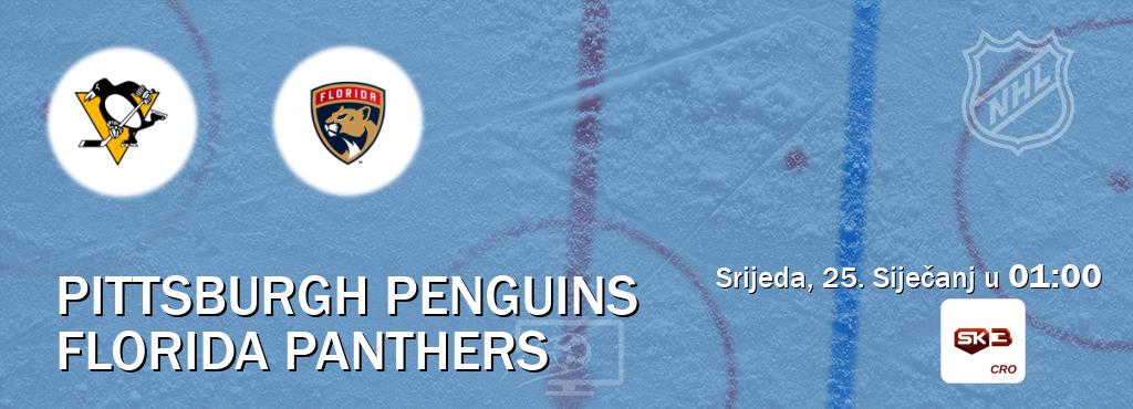Izravni prijenos utakmice Pittsburgh Penguins i Florida Panthers pratite uživo na Sportklub 3 (Srijeda, 25. Siječanj u  01:00).