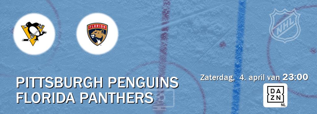 Wedstrijd tussen Pittsburgh Penguins en Florida Panthers live op tv bij DAZN (zaterdag,  4. april van  23:00).