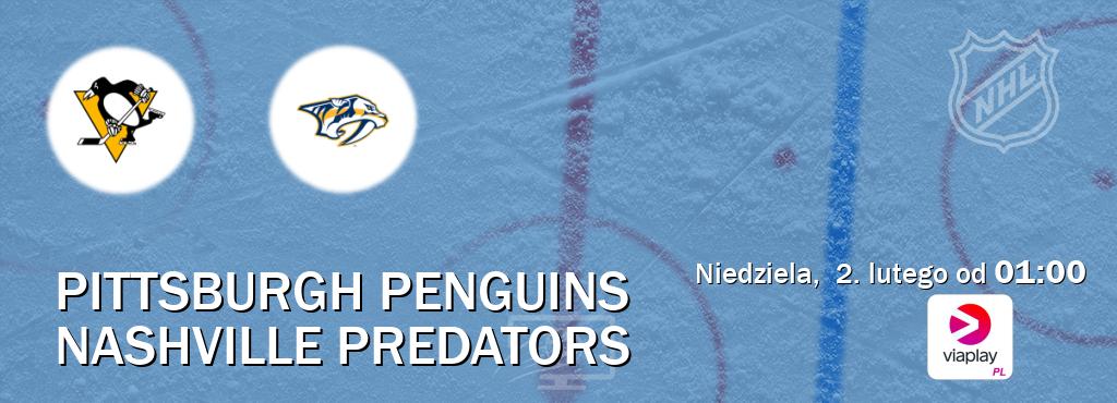 Gra między Pittsburgh Penguins i Nashville Predators transmisja na żywo w Viaplay Polska (niedziela,  2. lutego od  01:00).