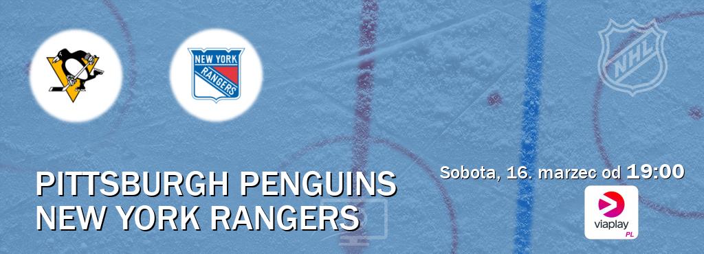 Gra między Pittsburgh Penguins i New York Rangers transmisja na żywo w Viaplay Polska (sobota, 16. marzec od  19:00).