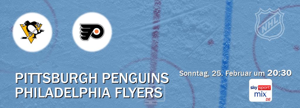 Das Spiel zwischen Pittsburgh Penguins und Philadelphia Flyers wird am Sonntag, 25. Februar um  20:30, live vom Sky Sport Mix übertragen.