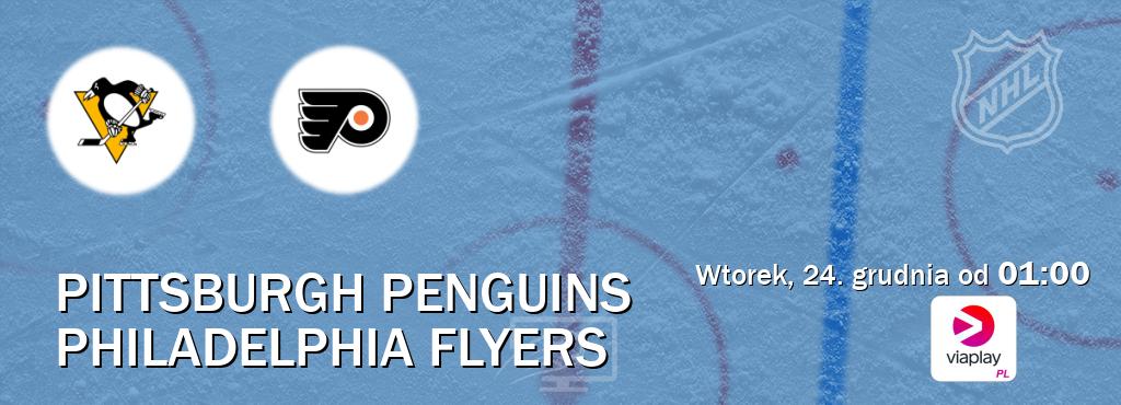 Gra między Pittsburgh Penguins i Philadelphia Flyers transmisja na żywo w Viaplay Polska (wtorek, 24. grudnia od  01:00).