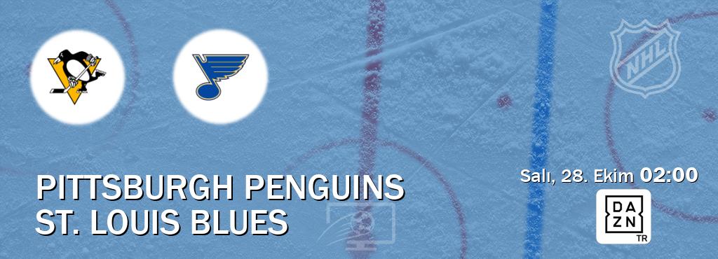 Karşılaşma Pittsburgh Penguins - St. Louis Blues DAZN'den canlı yayınlanacak (Salı, 28. Ekim 02:00). Karşılaşma Pittsburgh Penguins - St. Louis Blues DAZN'den canlı yayınlanacak (Salı, 28. Ekim 02:00).