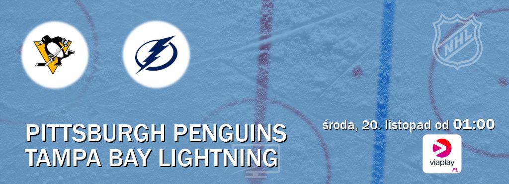 Gra między Pittsburgh Penguins i Tampa Bay Lightning transmisja na żywo w Viaplay Polska (środa, 20. listopad od  01:00).