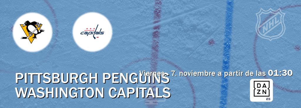 El partido entre Pittsburgh Penguins y Washington Capitals será retransmitido por DAZN España (viernes, 7. noviembre a partir de las 01:30). El partido entre Pittsburgh Penguins y Washington Capitals será retransmitido por DAZN España (viernes, 7. noviembre a partir de las 01:30).