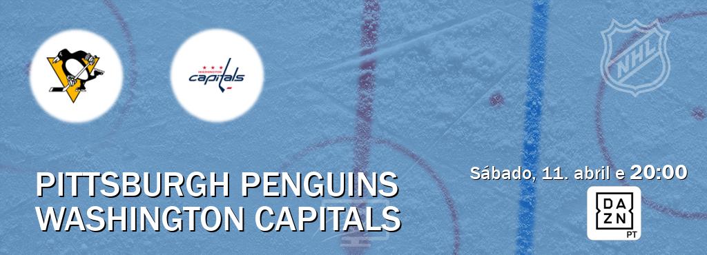 Jogo entre Pittsburgh Penguins e Washington Capitals tem emissão DAZN (sábado, 11. abril e  20:00).