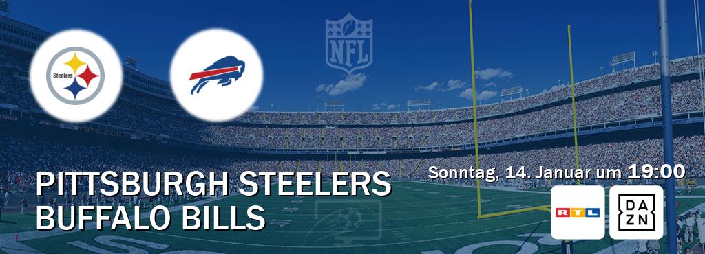 Das Spiel zwischen Pittsburgh Steelers und Buffalo Bills wird am Sonntag, 14. Januar um  19:00, live vom RTL und DAZN übertragen.